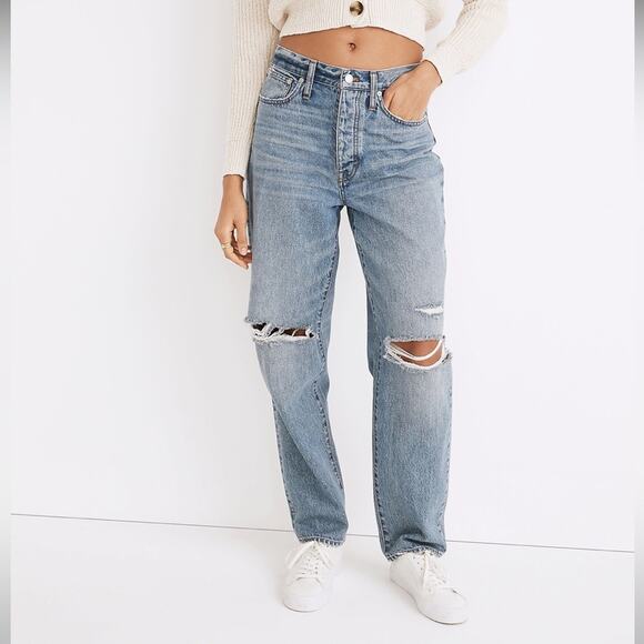 Madewell The Dad Jean in Dustin Wash Destroyed Size 27 - Picture 1 of 7